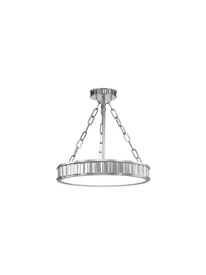 Middlebury Round 3-Light Semi Flush in Polished Nickel.